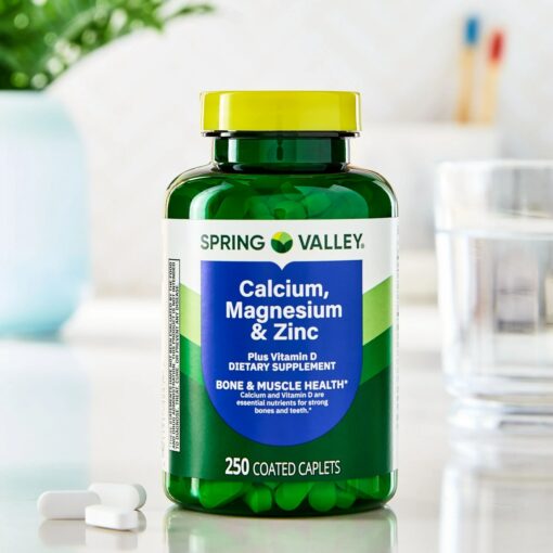 Spring Valley – Calcium, Magnesium & Zinc plus Vitamin D3 Coated Caplets – 250 count