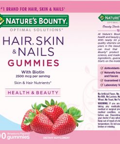 Natures-Bounty Hair Skin and Nail Vitamins With Biotin Gummies 90_Ct Exubuy image