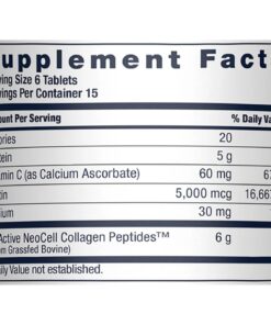 NeoCell – Grass feed Collagen Peptides Vitamin C & Biotin 6000 mg – 90 Tablets
