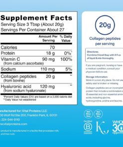 Vital Proteins – Advanced Collagen Peptides with Hyaluronic Acid & Vitamin C – 567 gram
