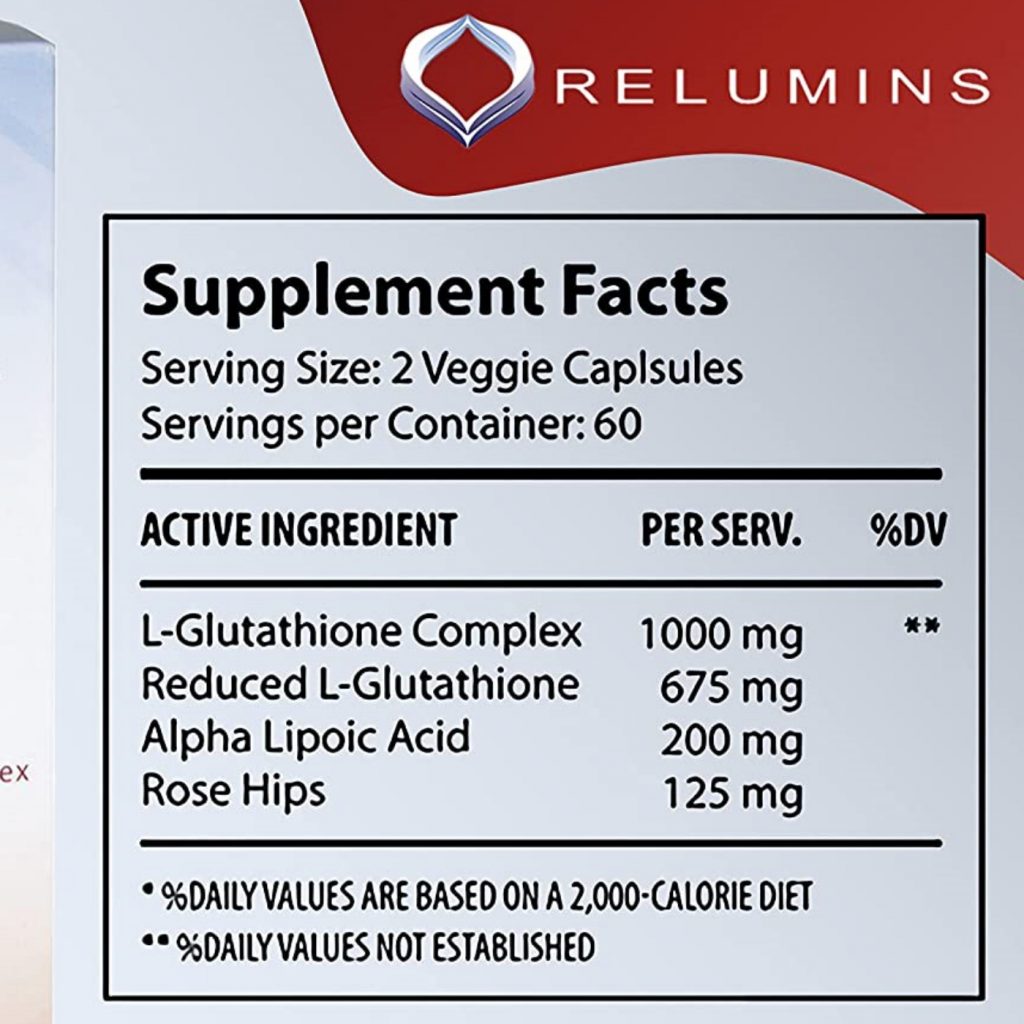 Relumins Gluta 1000 Relumins Reduced L-Glutathione Complex 1000mg - Skin Whitening & Antioxidant Supplement, 60 Capsules Glutathione Cream Relumins Gluta 1000 Relumins Reduced L-Glutathione Complex 1000mg - Skin Whitening & Antioxidant Supplement, 60 Capsules Glutathione Cream
