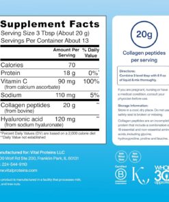 Vital Proteins – Advanced Collagen Peptides with Hyaluronic Acid & Vitamin C – 265 gram