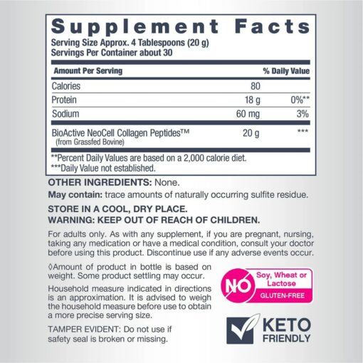 Neocell - Grassfed Collagen Peptides, Unflavored Powder - 600 gram