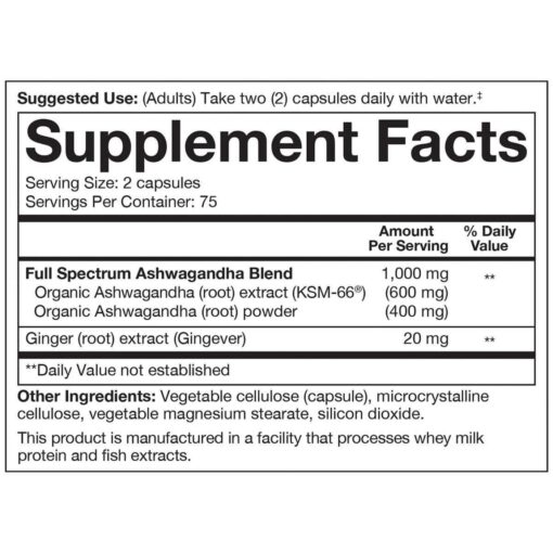 Youtheory - Ashwagandha 1000mg - 150 Capsules
