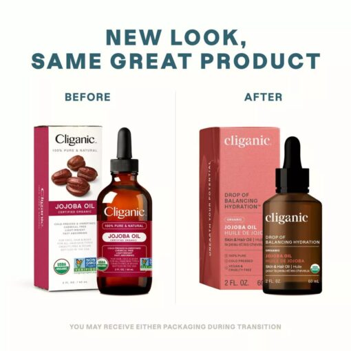Cliganic – Organic Jojoba Oil, 100% Pure, 120 ml