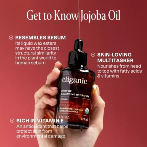 Cliganic – Organic Jojoba Oil, 100% Pure, 120 ml