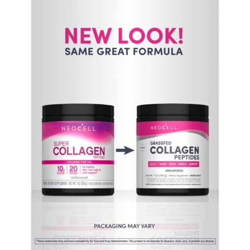 Neocell – Grassfed Collagen Peptides, Unflavored Powder – 200 gram