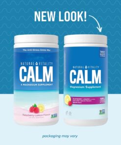 Natural Vitality Calm, Magnesium Citrate Supplement Powder, Anti-Stress Drink Mix, Raspberry Lemon, 453 gram