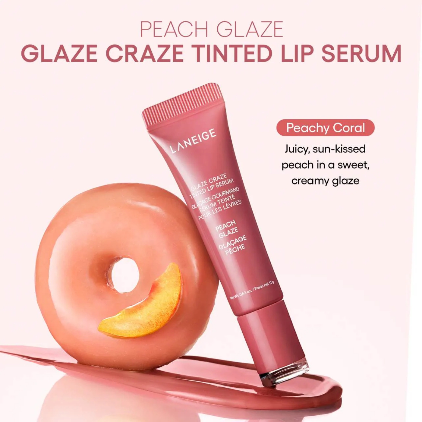 LANEIGE - Glaze Craze Tinted Polypeptide Lip Serum Treatment - Peach Glaze