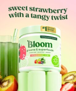 Bloom Nutrition - Greens and Superfoods Powder - Strawberry Kiwi - 30 ct