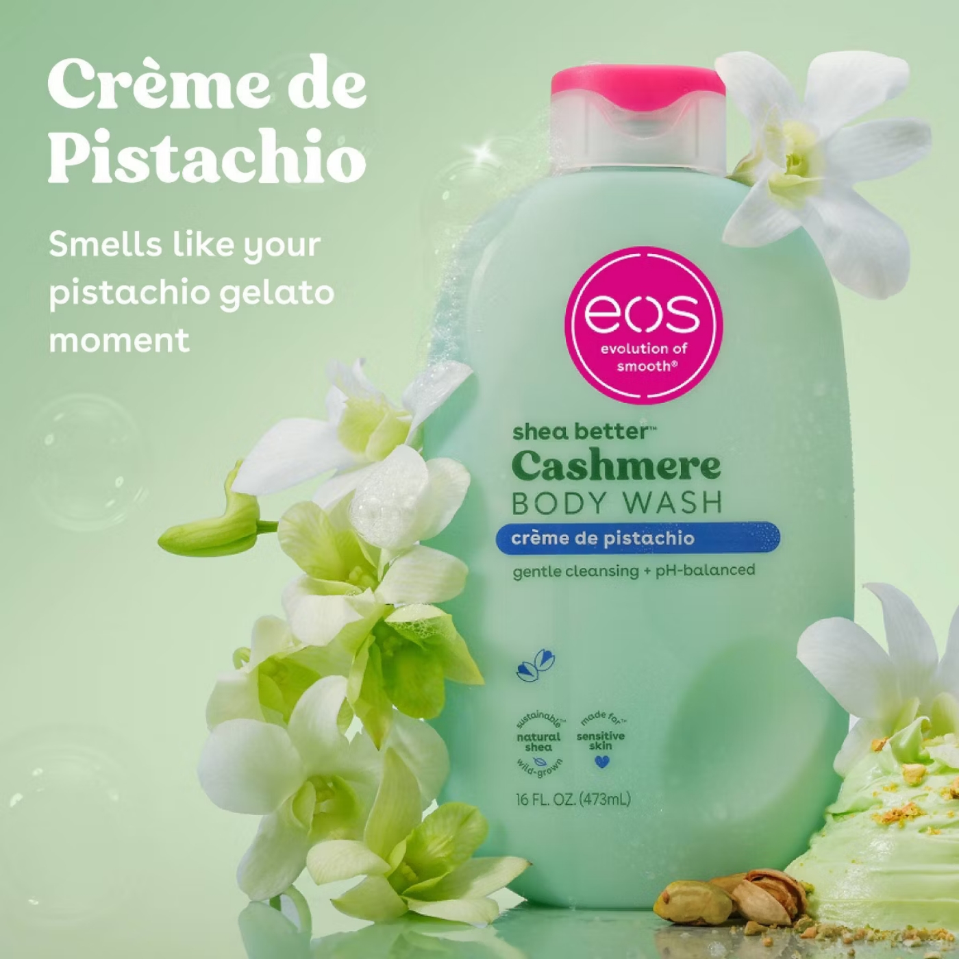 eos - Cashmere Body Wash - Creme De Pistachio - 473 ml