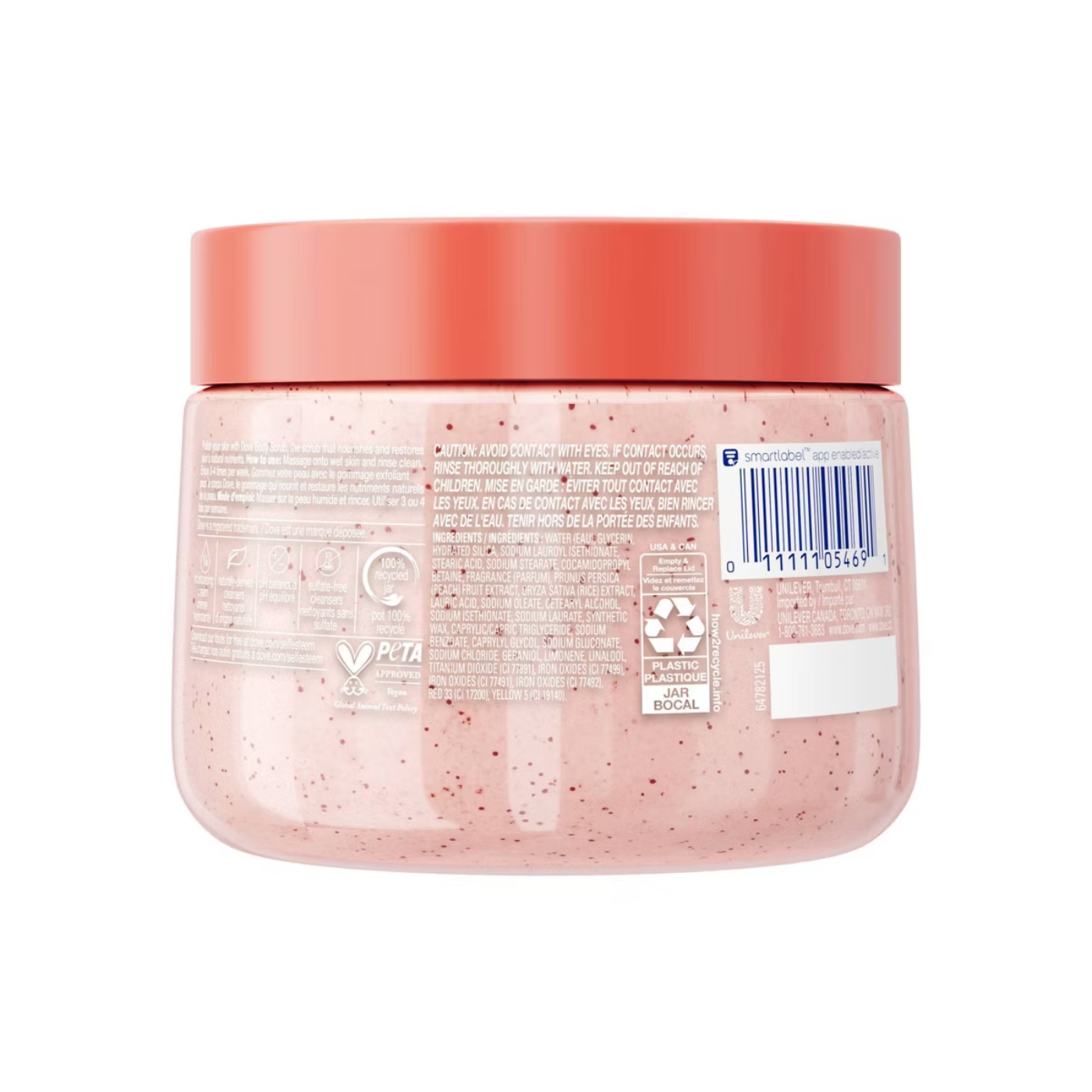 Dove - Beauty Exfoliating Body Scrub - White Peach & Crushed Rice - 425 gram