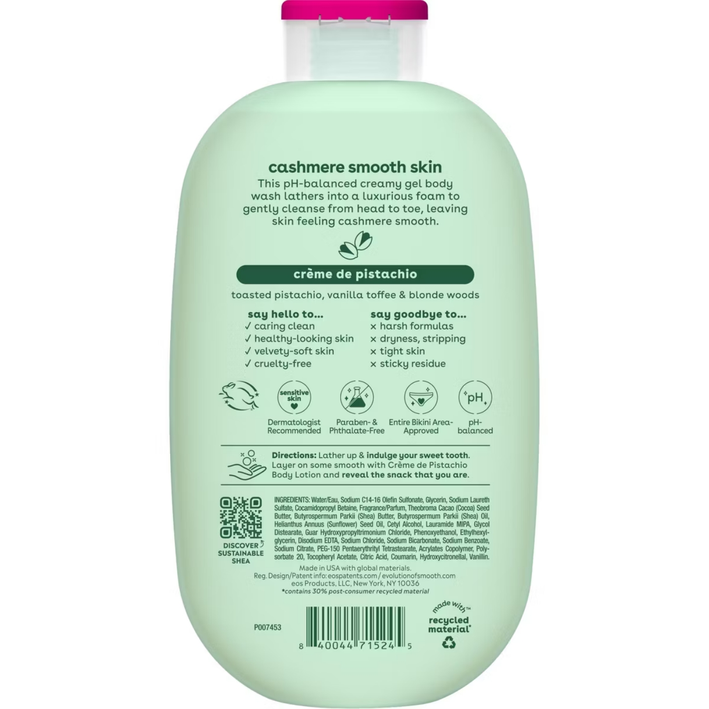 eos - Cashmere Body Wash - Creme De Pistachio - 473 ml