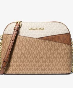 Michael Kors Jet Set Travel Medium Color-Block Signature Logo Crossbody Bag