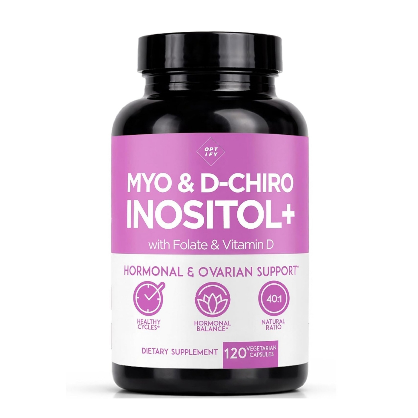 Optify – Myo-Inositol & D-Chiro Inositol Supplement for Women – 120 Capsules