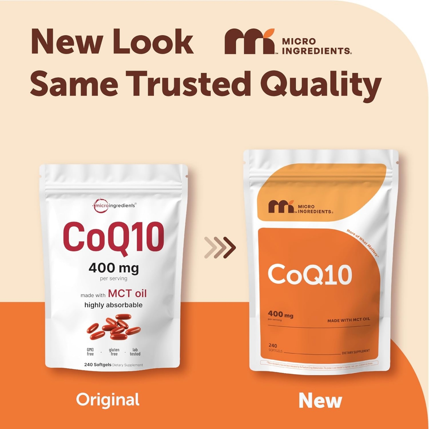Micro Ingredients CoQ10 400 mg Per Serving, 240 Softgels