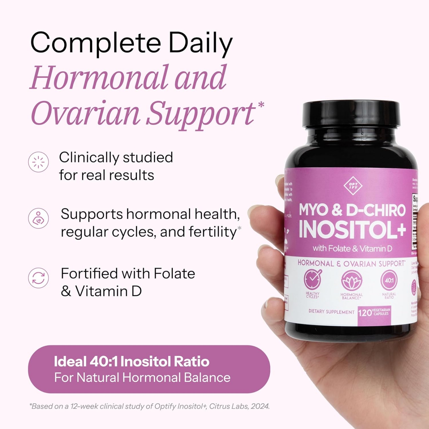 Optify Myo-Inositol & D-Chiro Inositol Supplement for Women - 120 capsules